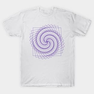 Geometric purple square spiral - relaxing pattern T-Shirt